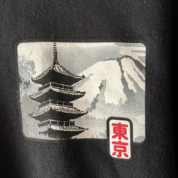 Tokyo Japan Hooded Sweatshirt With Japanese Script and Latitude Longitude Small - Picture 5 of 6